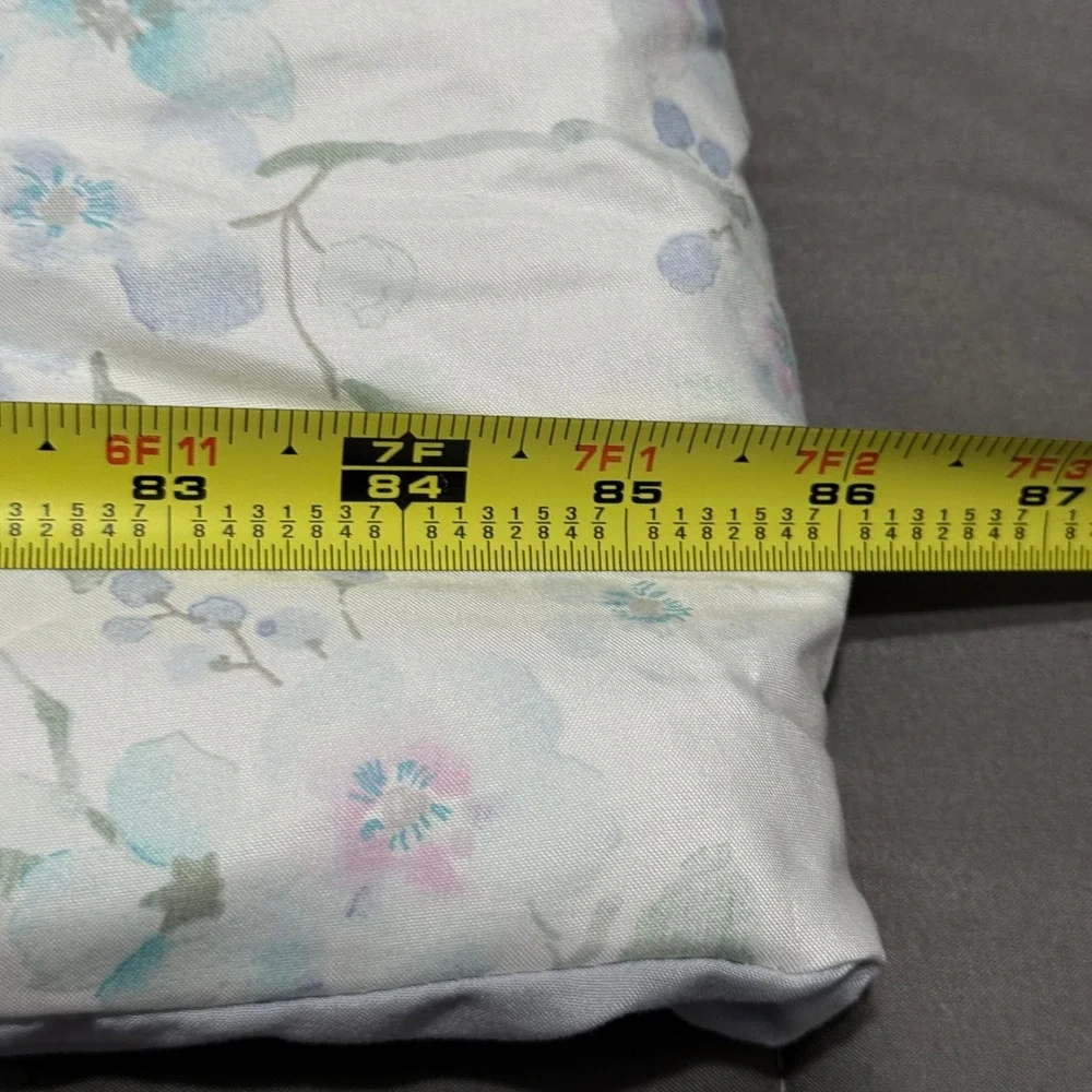 Floral Reversible‎ Comforter Blue Purple Botanical White Light Purple 89x96